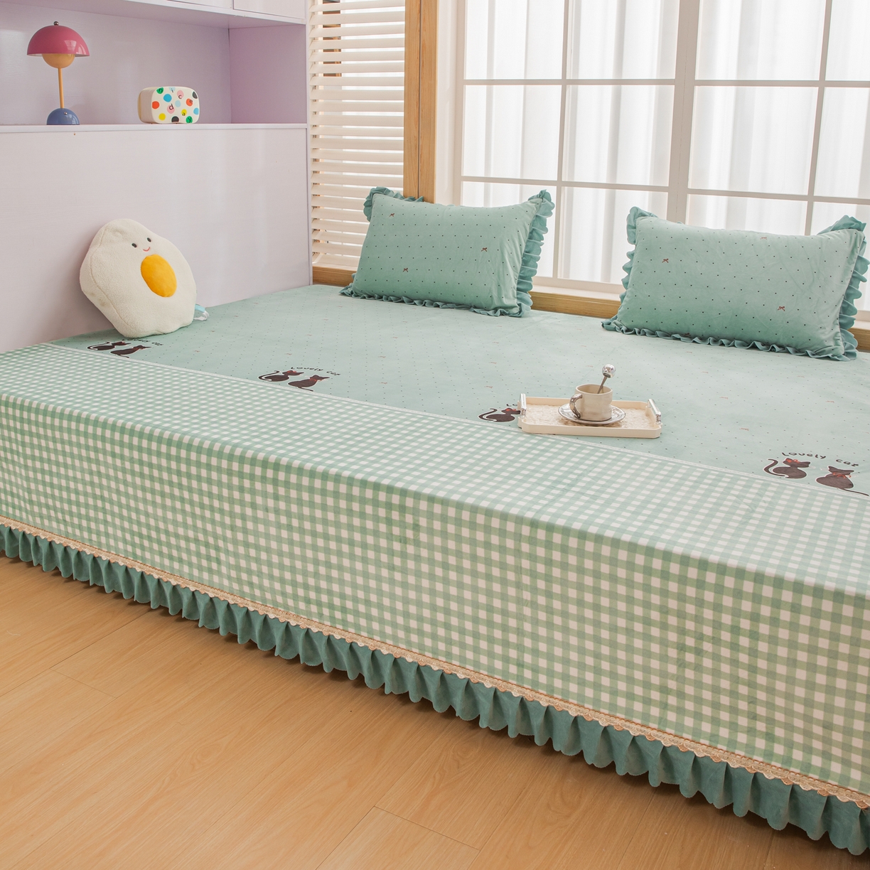 91家纺网 家纺一手货源 找家纺 手艺人家纺 2025新款宝宝绒复合牛奶绒炕盖 JHK53