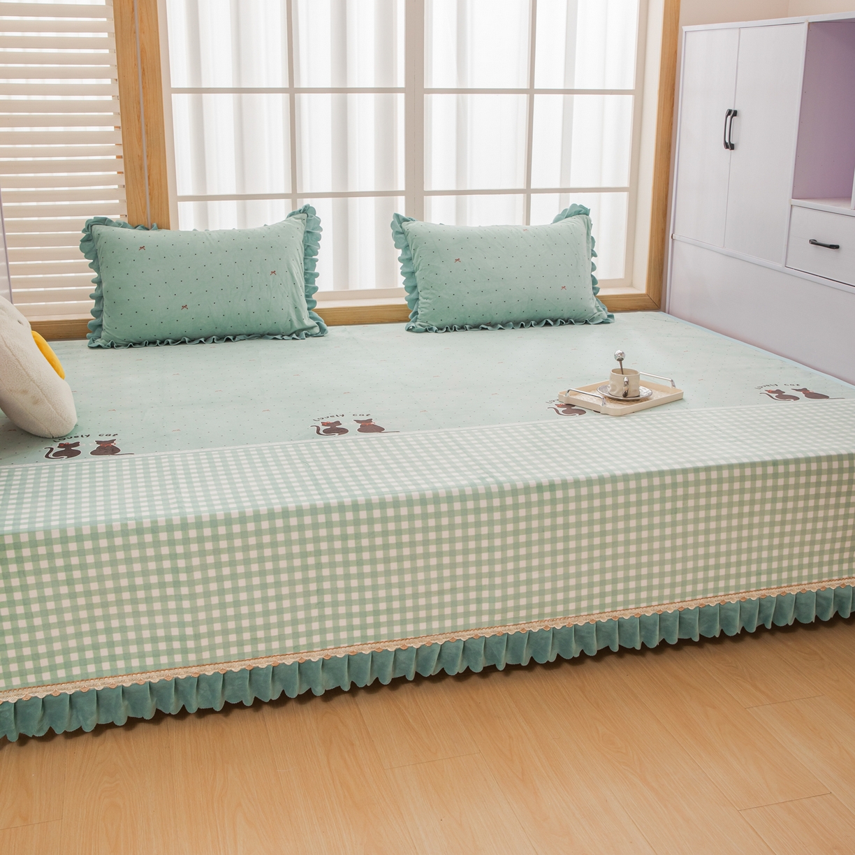 91家纺网 家纺一手货源 找家纺 手艺人家纺 2025新款宝宝绒复合牛奶绒炕盖 JHK53