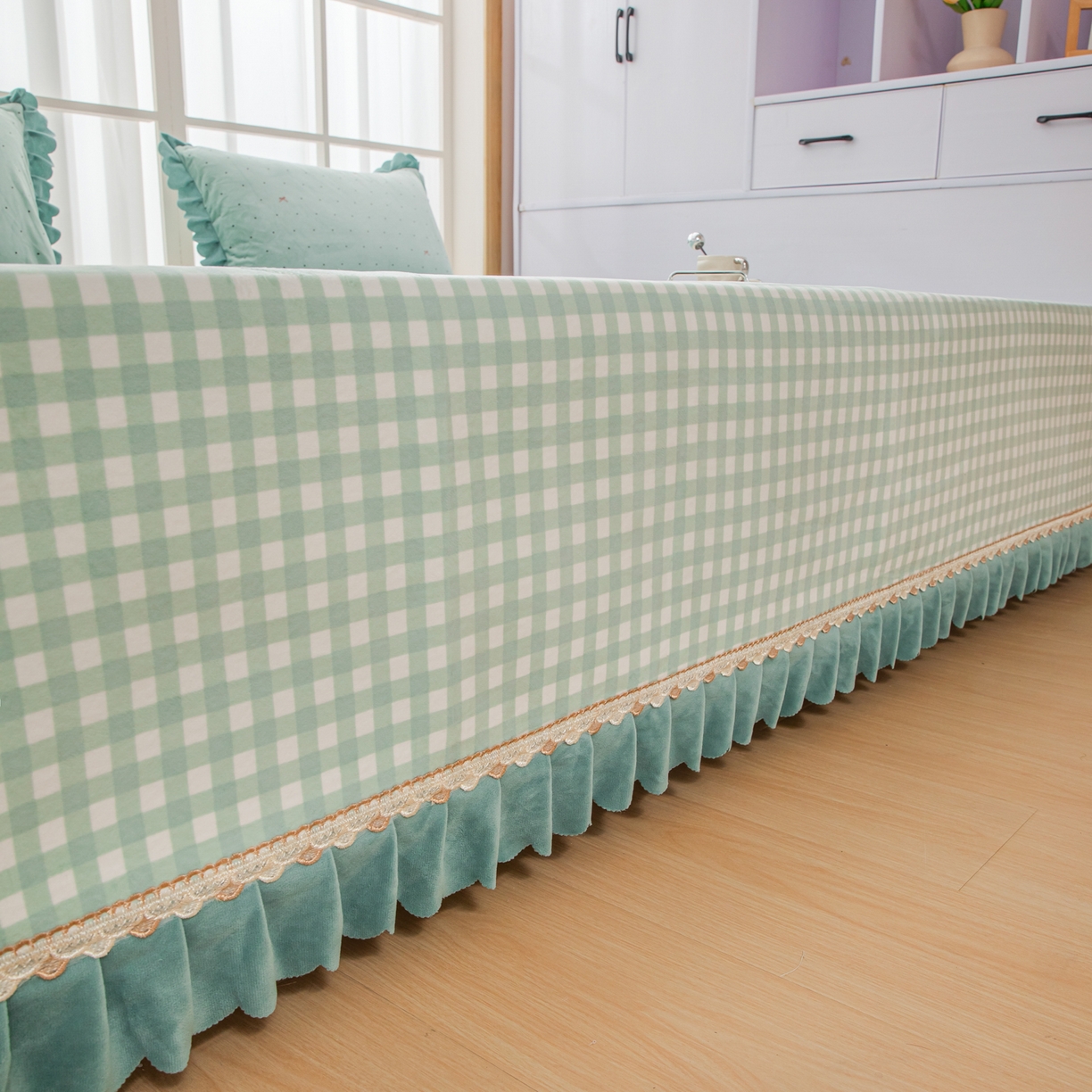 91家纺网 家纺一手货源 找家纺 手艺人家纺 2025新款宝宝绒复合牛奶绒炕盖 JHK53