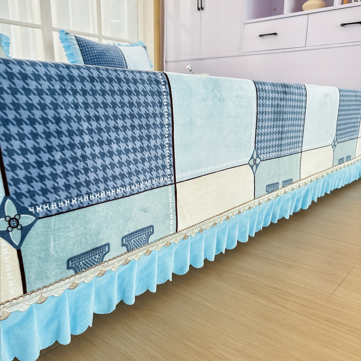 91家纺网 家纺一手货源 找家纺 手艺人家纺 2025新款宝宝绒复合牛奶绒炕盖 JHK29