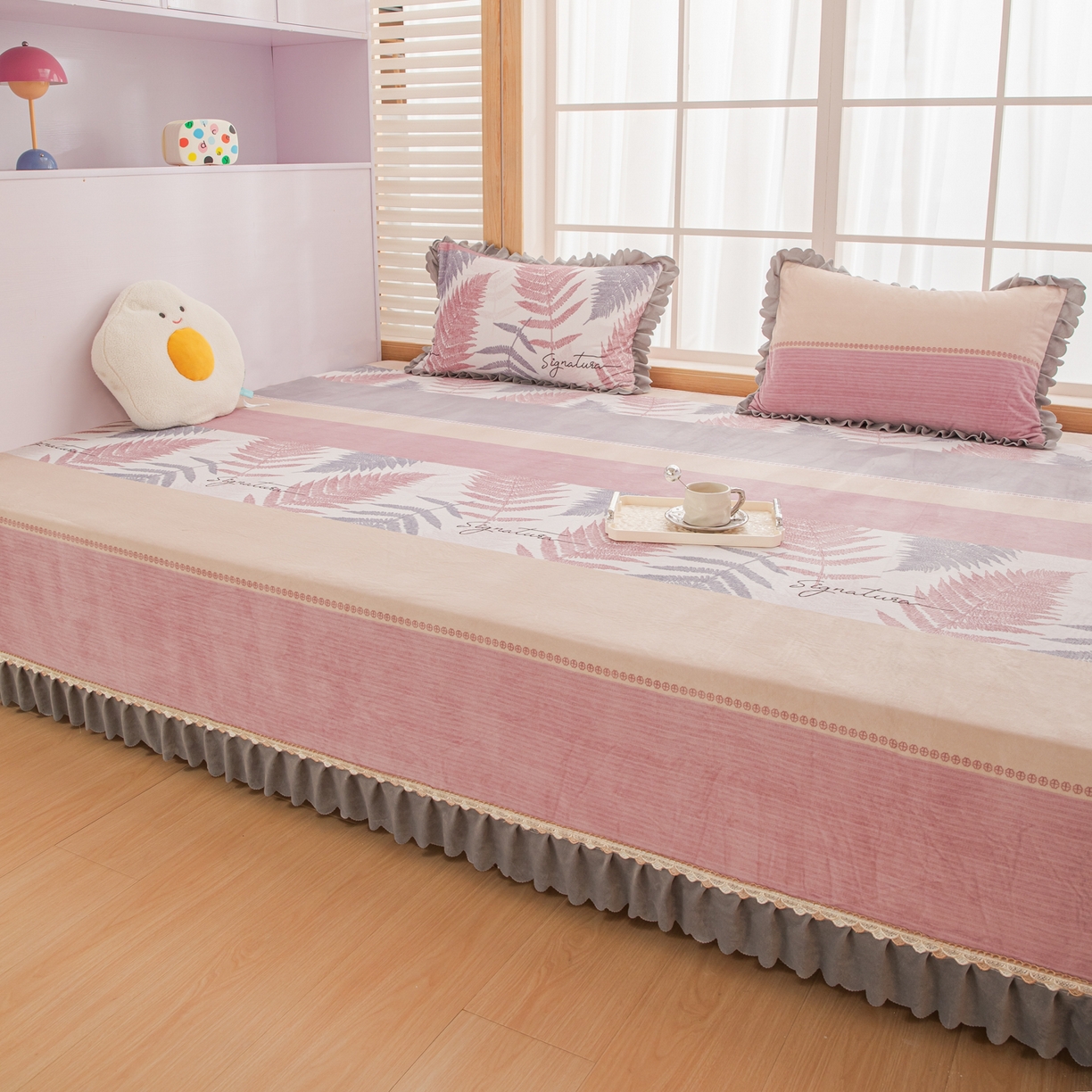 91家纺网 家纺一手货源 找家纺 手艺人家纺 2025新款宝宝绒复合牛奶绒炕盖 JHK58