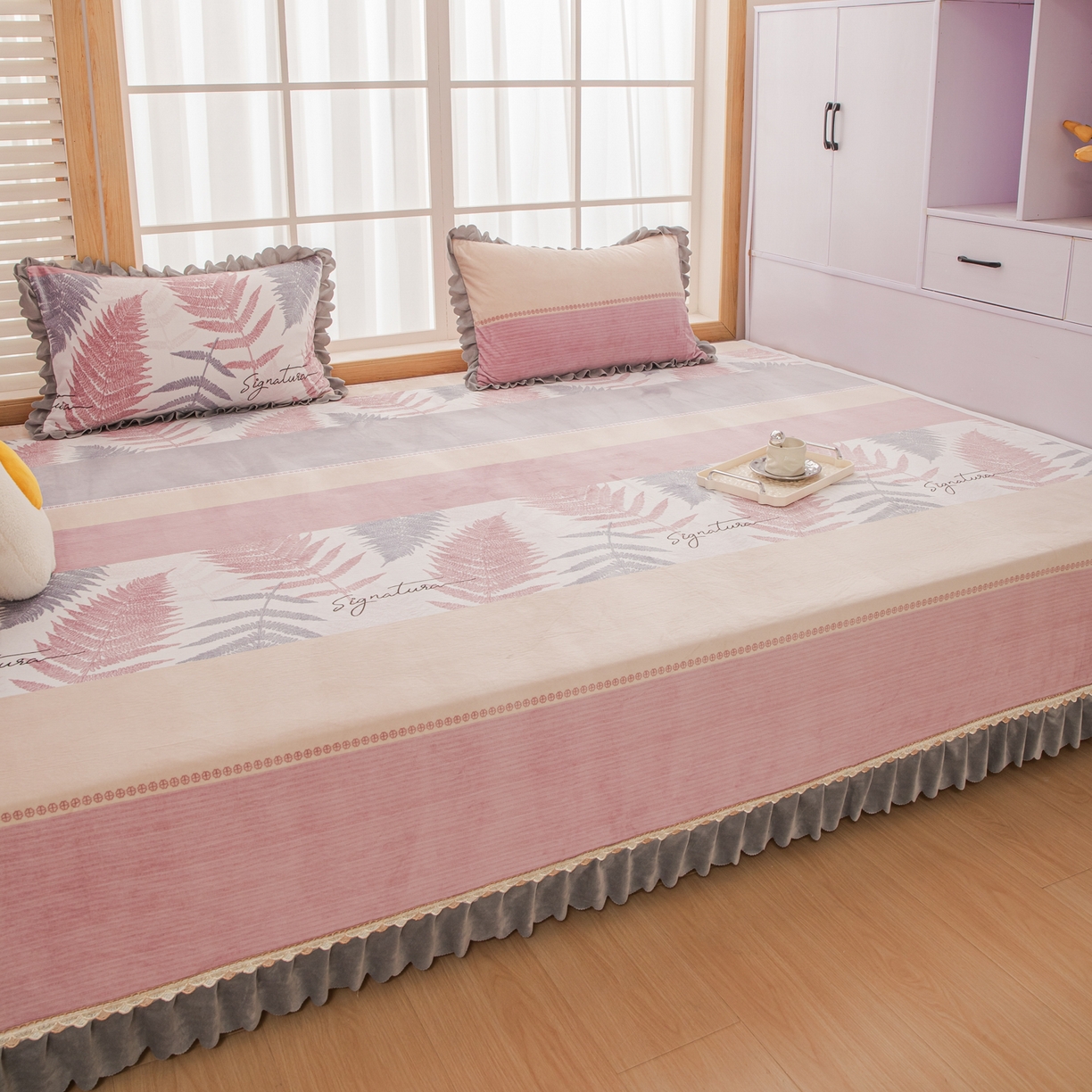 91家纺网 家纺一手货源 找家纺 手艺人家纺 2025新款宝宝绒复合牛奶绒炕盖 JHK58