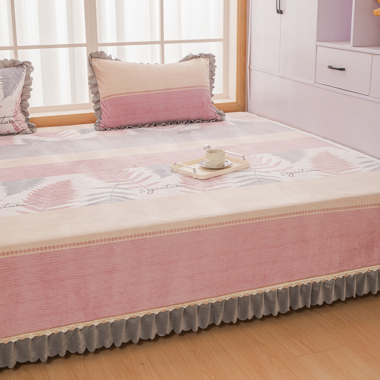 91家纺网 家纺一手货源 找家纺 手艺人家纺 2025新款宝宝绒复合牛奶绒炕盖 JHK58