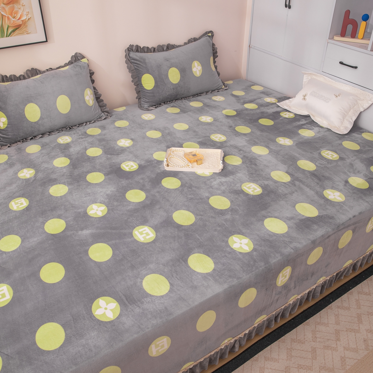 91家纺网 家纺一手货源 找家纺 手艺人家纺 2025新款宝宝绒复合牛奶绒炕盖 JHK63