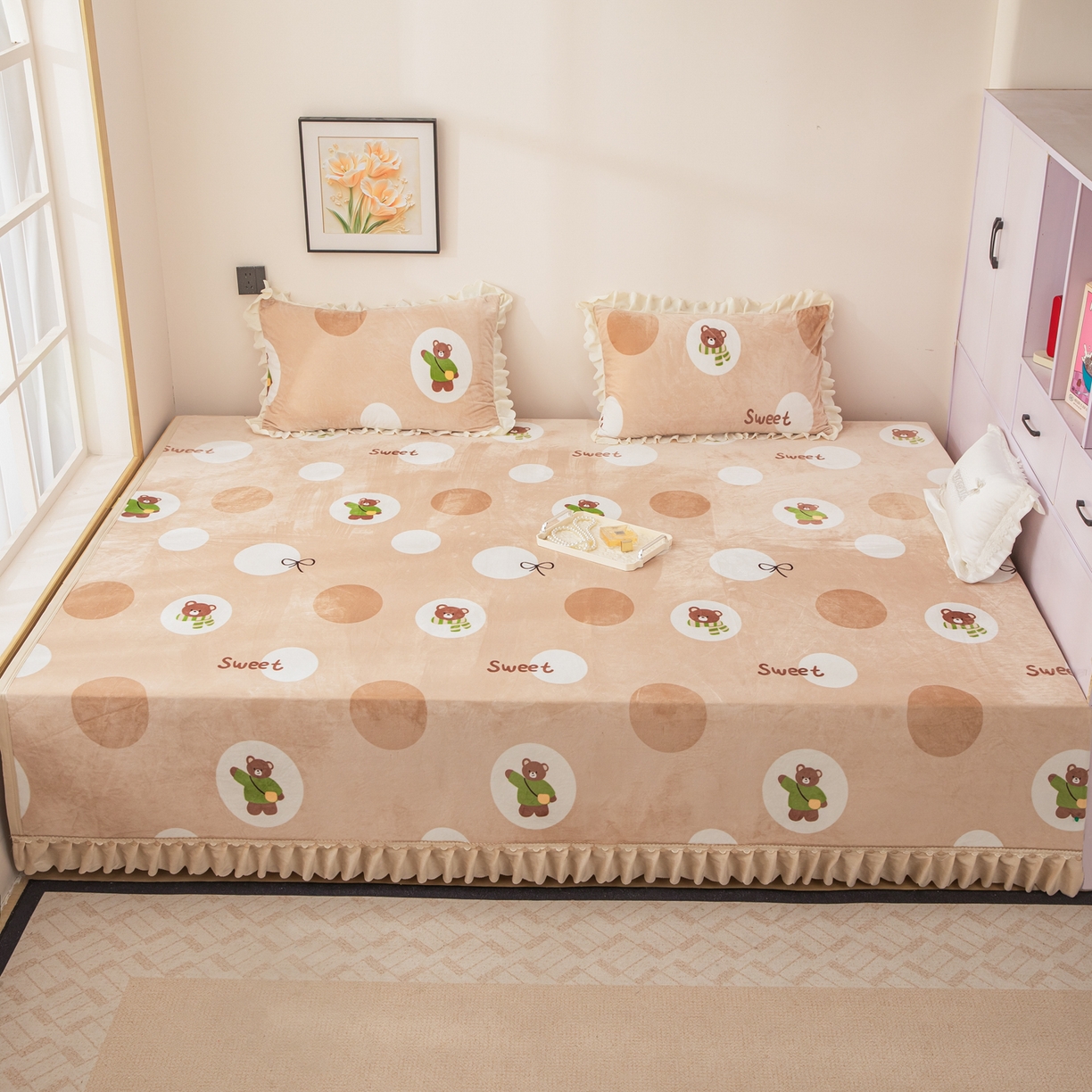 手艺人家纺 2025新款宝宝绒复合牛奶绒炕盖 JHK65