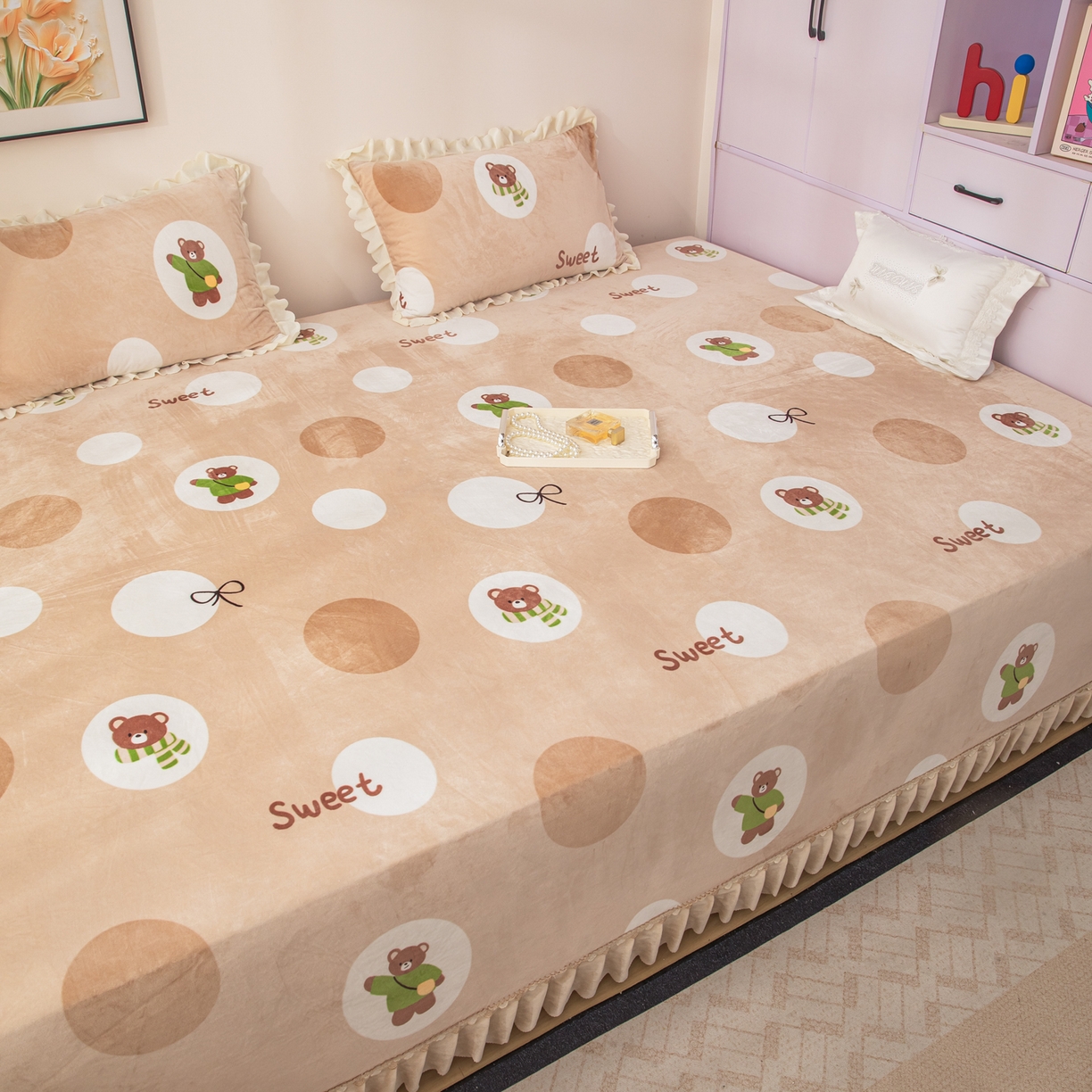 91家纺网 家纺一手货源 找家纺 手艺人家纺 2025新款宝宝绒复合牛奶绒炕盖 JHK65