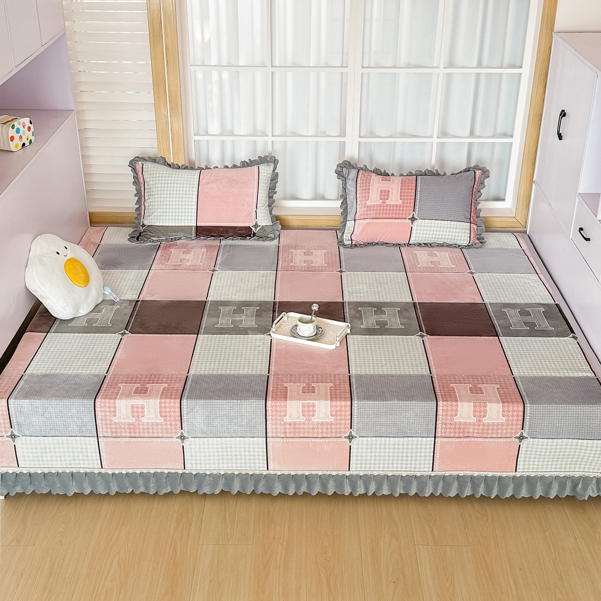 手艺人家纺 2025新款宝宝绒复合牛奶绒炕盖 JHK37