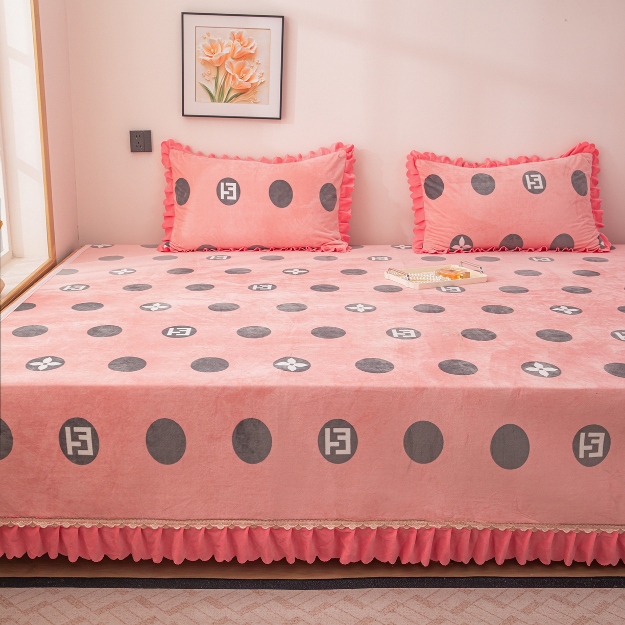 91家纺网 家纺一手货源 找家纺 手艺人家纺 2025新款宝宝绒复合牛奶绒炕盖 JHK67