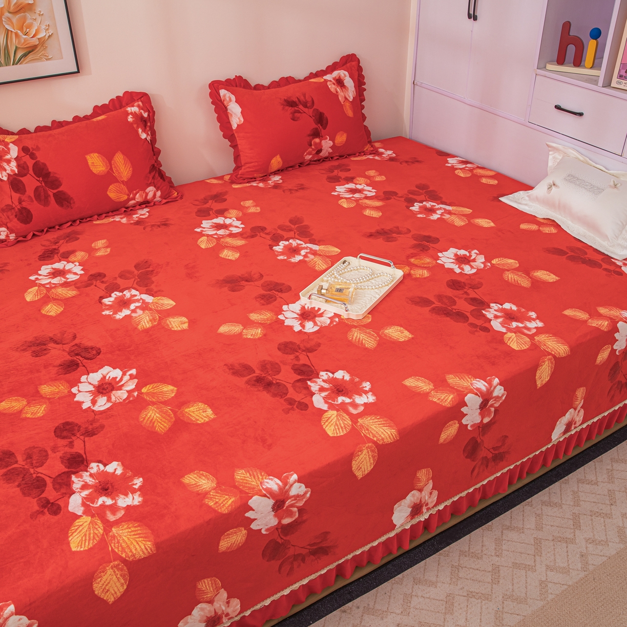 91家纺网 家纺一手货源 找家纺 手艺人家纺 2025新款宝宝绒复合牛奶绒炕盖 JHK61