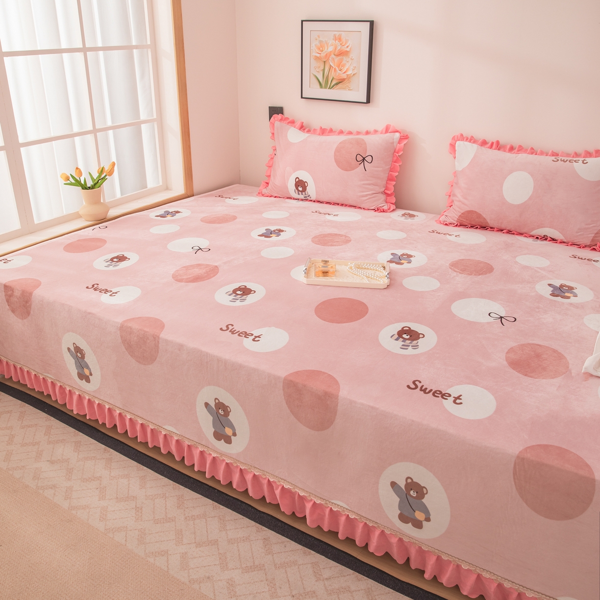 91家纺网 家纺一手货源 找家纺 手艺人家纺 2025新款宝宝绒复合牛奶绒炕盖 JHK66