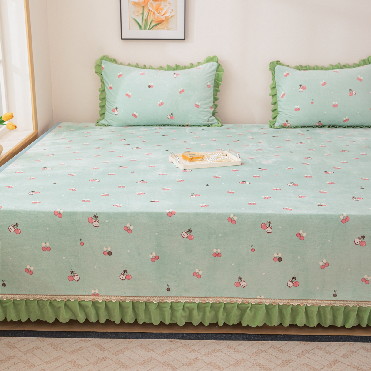 91家纺网 家纺一手货源 找家纺 手艺人家纺 2025新款宝宝绒复合牛奶绒炕盖 JHK60