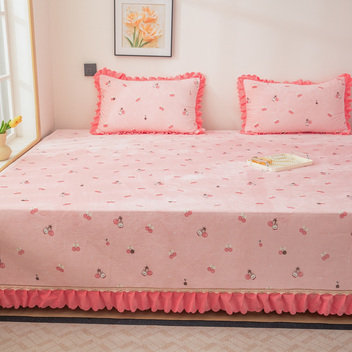 91家纺网 家纺一手货源 找家纺 手艺人家纺 2025新款宝宝绒复合牛奶绒炕盖 JHK68