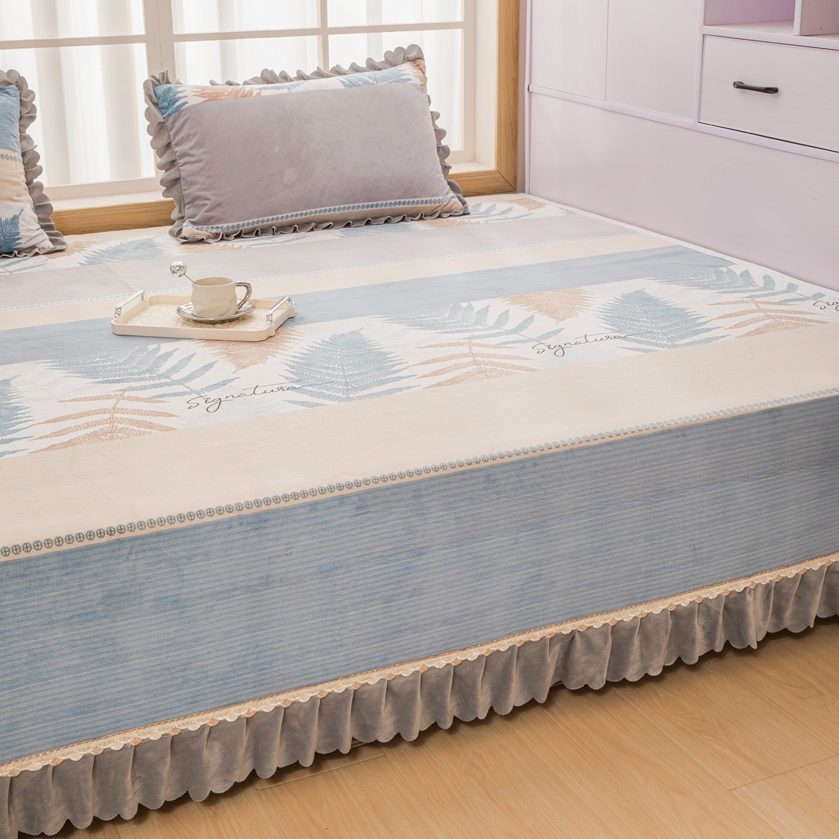 91家纺网 家纺一手货源 找家纺 手艺人家纺 2025新款宝宝绒复合牛奶绒炕盖 JHK52