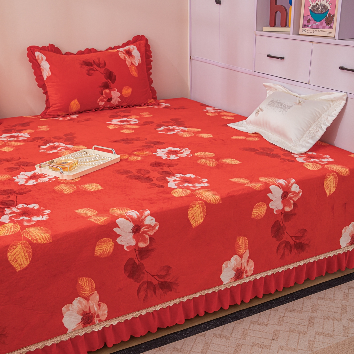 91家纺网 家纺一手货源 找家纺 手艺人家纺 2025新款宝宝绒复合牛奶绒炕盖 JHK61