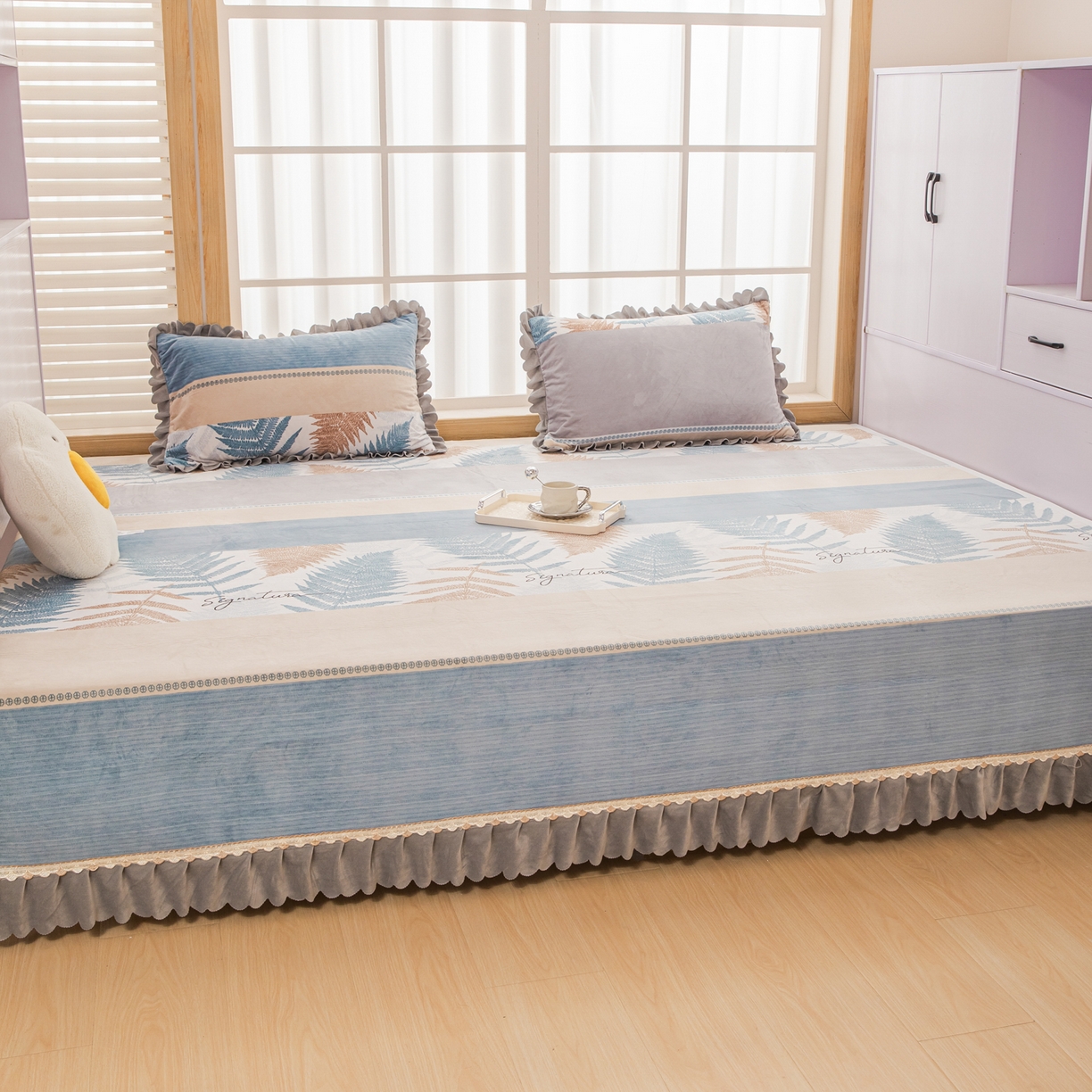 91家纺网 家纺一手货源 找家纺 手艺人家纺 2025新款宝宝绒复合牛奶绒炕盖 JHK52