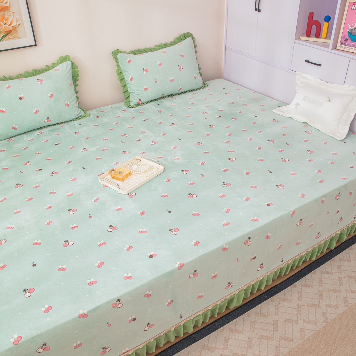 91家纺网 家纺一手货源 找家纺 手艺人家纺 2025新款宝宝绒复合牛奶绒炕盖 JHK60