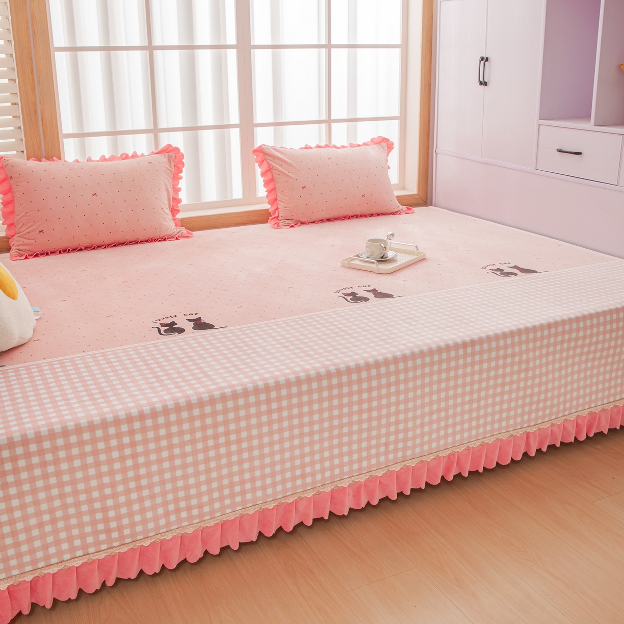 91家纺网 家纺一手货源 找家纺 手艺人家纺 2025新款宝宝绒复合牛奶绒炕盖 JHK38