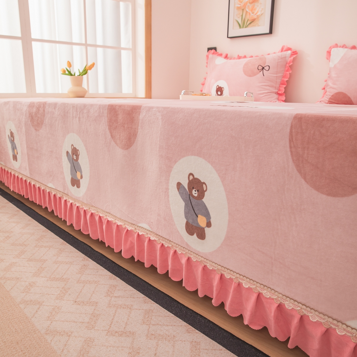 91家纺网 家纺一手货源 找家纺 手艺人家纺 2025新款宝宝绒复合牛奶绒炕盖 JHK66