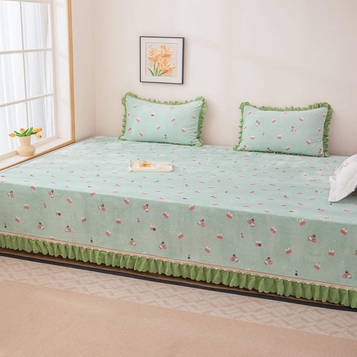 91家纺网 家纺一手货源 找家纺 手艺人家纺 2025新款宝宝绒复合牛奶绒炕盖 JHK60