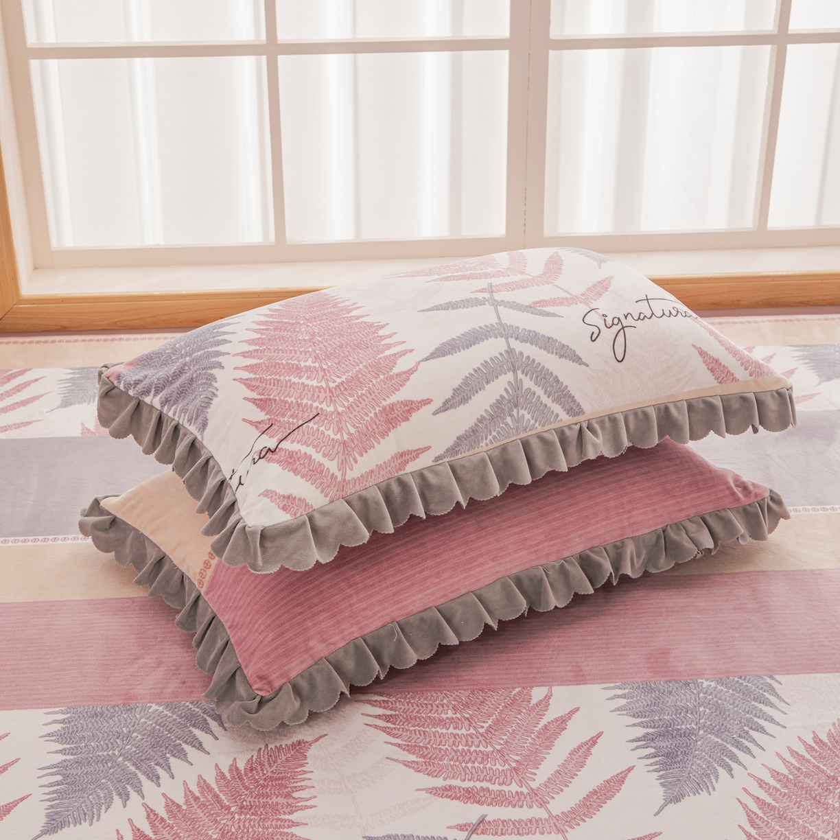 91家纺网 家纺一手货源 找家纺 手艺人家纺 2025新款宝宝绒复合牛奶绒炕盖 JHK58