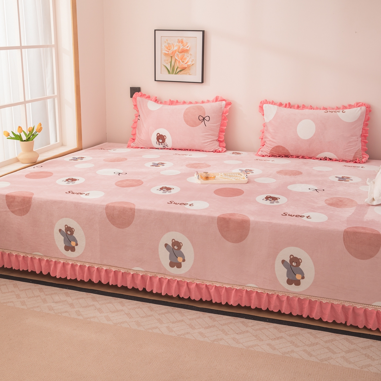 91家纺网 家纺一手货源 找家纺 手艺人家纺 2025新款宝宝绒复合牛奶绒炕盖 JHK66