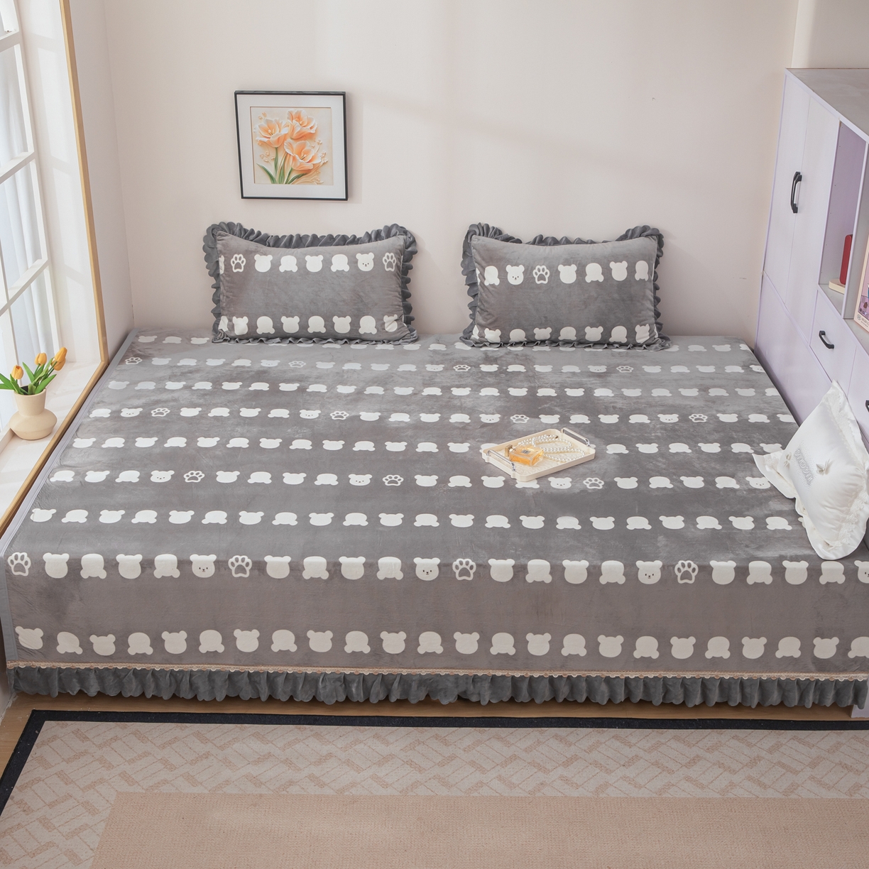 手艺人家纺 2025新款宝宝绒复合牛奶绒炕盖 JHK62