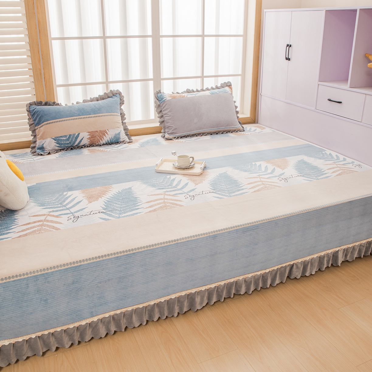 91家纺网 家纺一手货源 找家纺 手艺人家纺 2025新款宝宝绒复合牛奶绒炕盖 JHK52