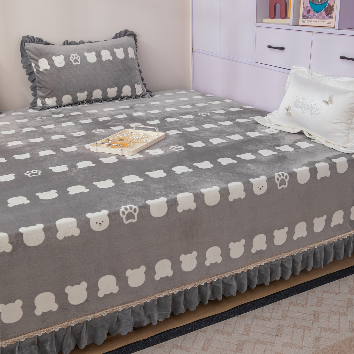 91家纺网 家纺一手货源 找家纺 手艺人家纺 2025新款宝宝绒复合牛奶绒炕盖 JHK62