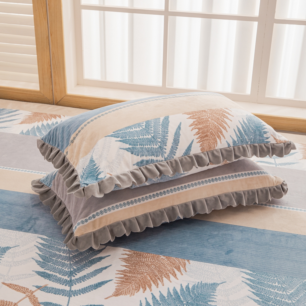 91家纺网 家纺一手货源 找家纺 手艺人家纺 2025新款宝宝绒复合牛奶绒炕盖 JHK52