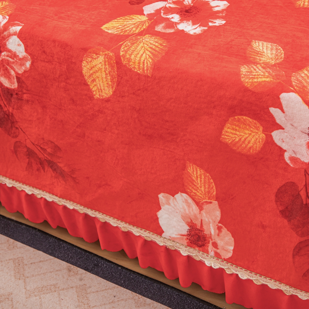 91家纺网 家纺一手货源 找家纺 手艺人家纺 2025新款宝宝绒复合牛奶绒炕盖 JHK61