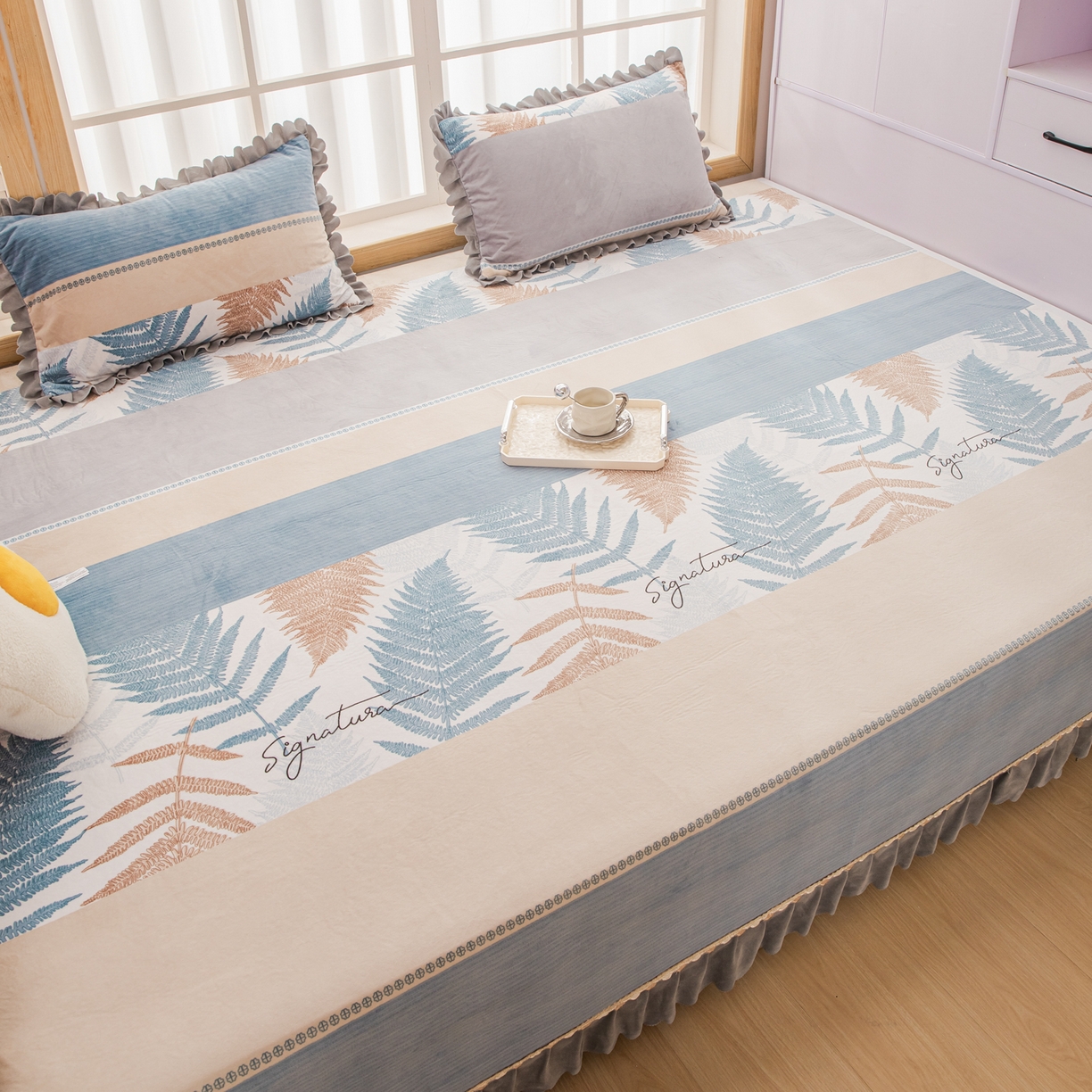 91家纺网 家纺一手货源 找家纺 手艺人家纺 2025新款宝宝绒复合牛奶绒炕盖 JHK52