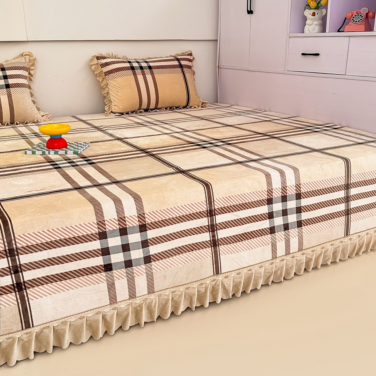 91家纺网 家纺一手货源 找家纺 手艺人家纺 2025新款宝宝绒复合牛奶绒炕盖 JHK33