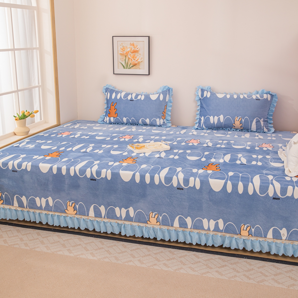 91家纺网 家纺一手货源 找家纺 手艺人家纺 2025新款宝宝绒复合牛奶绒炕盖 JHK59