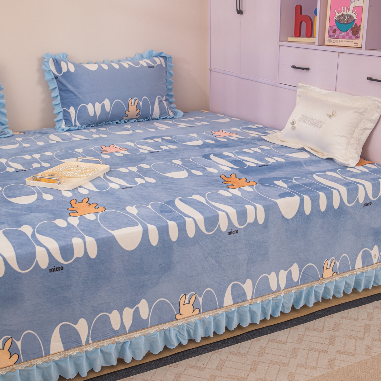 91家纺网 家纺一手货源 找家纺 手艺人家纺 2025新款宝宝绒复合牛奶绒炕盖 JHK59