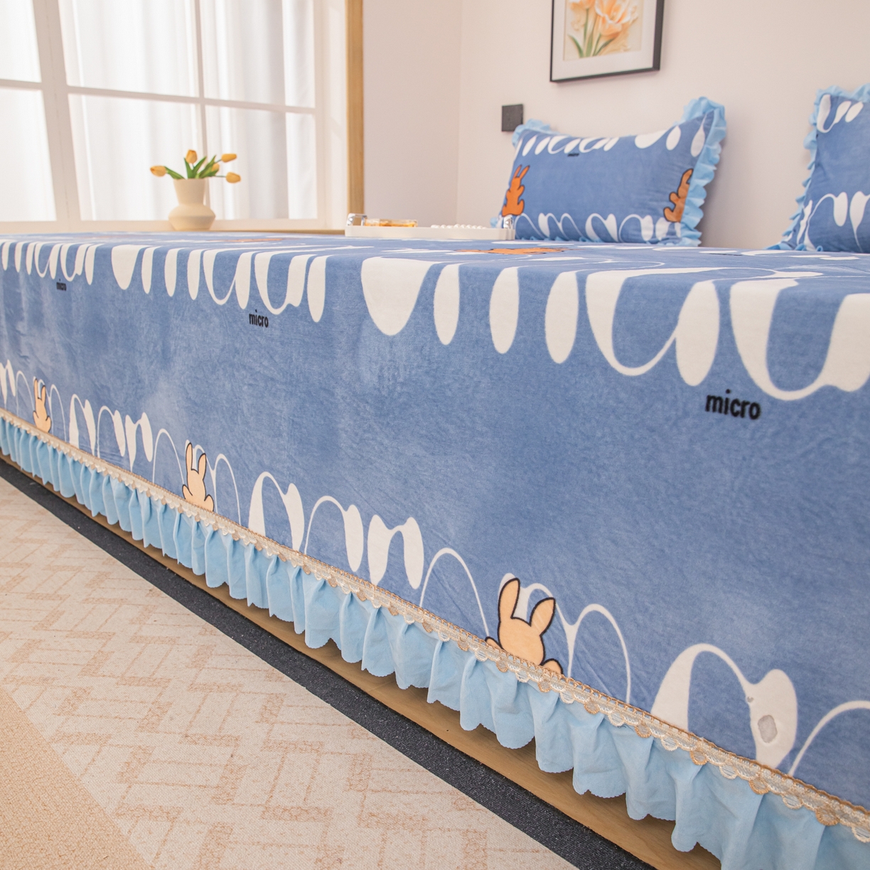 91家纺网 家纺一手货源 找家纺 手艺人家纺 2025新款宝宝绒复合牛奶绒炕盖 JHK59