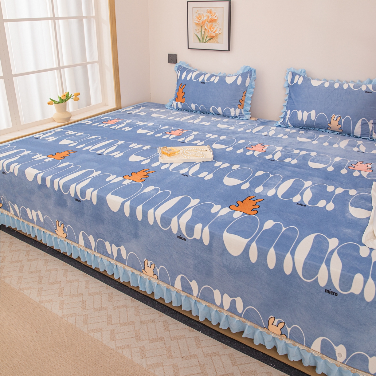 91家纺网 家纺一手货源 找家纺 手艺人家纺 2025新款宝宝绒复合牛奶绒炕盖 JHK59