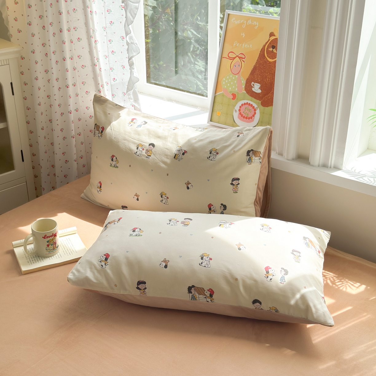 清雅福 2025新款秋冬新品全棉印花棉加绒单枕套单品枕套枕套单件 棉绒-派克