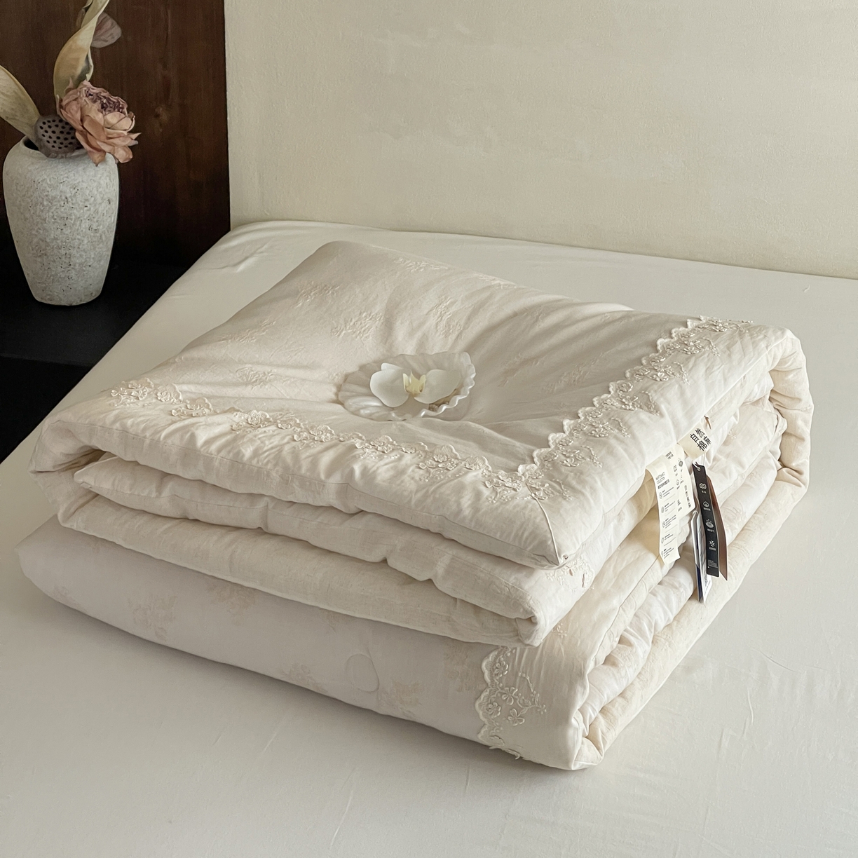 一加一 2025新款亲肤柔软棉麻大提花大豆抗菌被子被芯 初朵