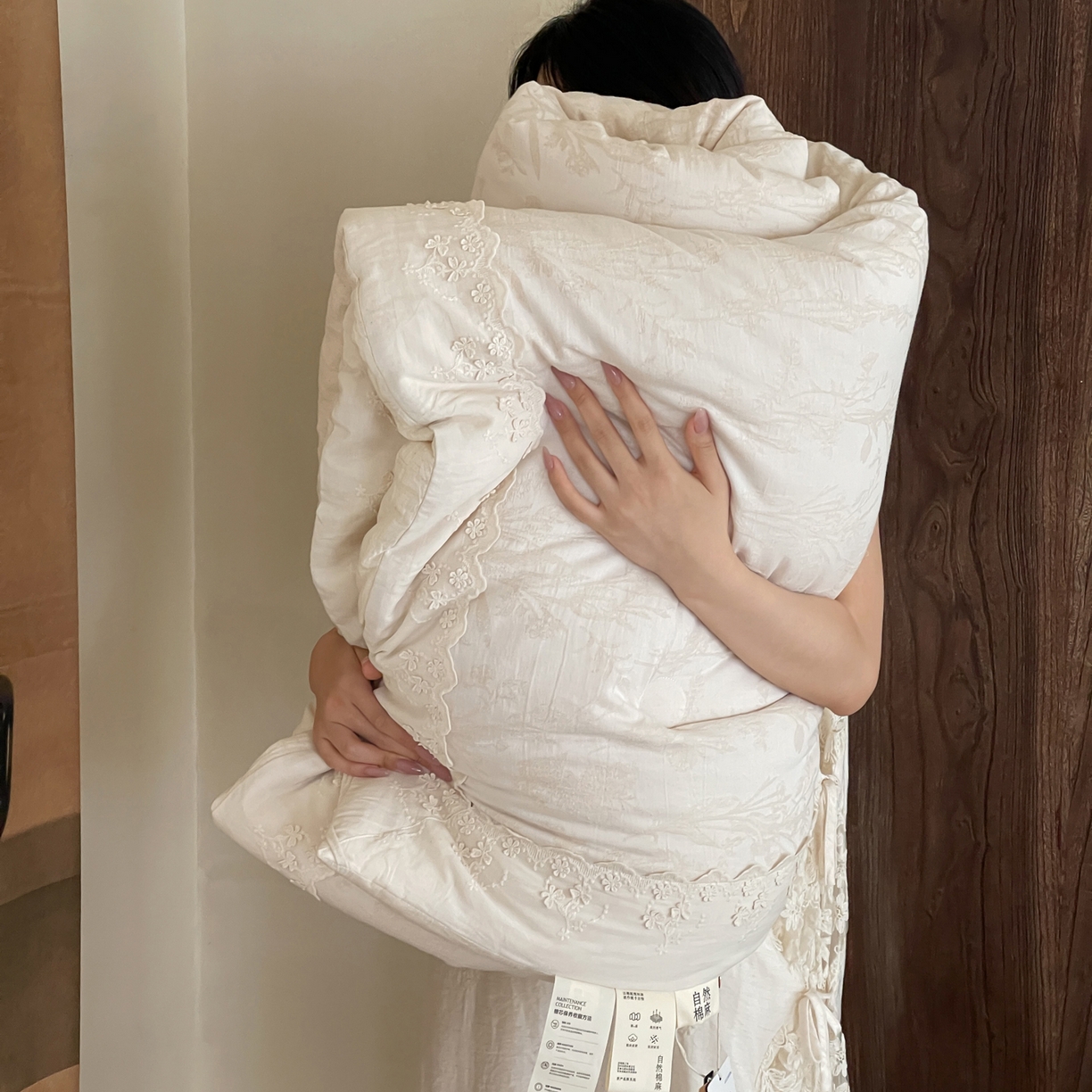 91家纺网 家纺一手货源 找家纺 一加一 2025新款亲肤柔软棉麻大提花大豆抗菌被子被芯 芙雪