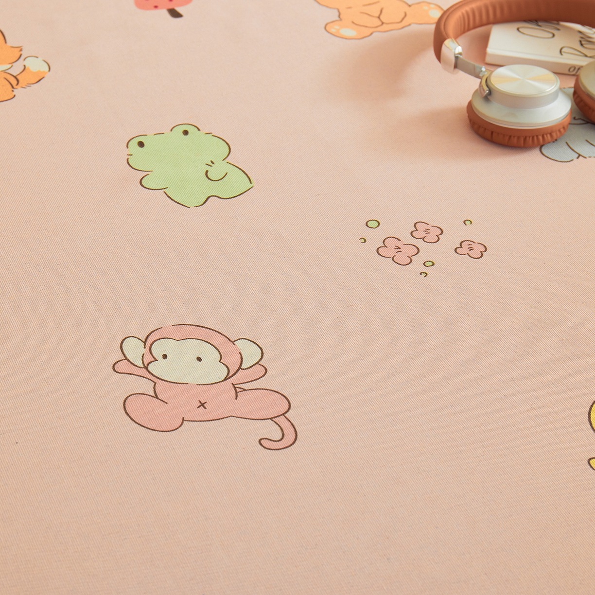 91家纺网 家纺一手货源 找家纺 青泽家纺 2025新款原棉标老粗布系列床单三件套 粉色乐园