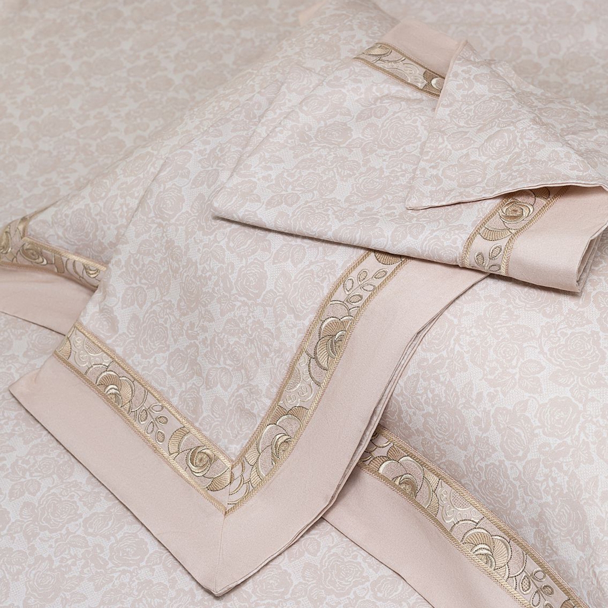 91家纺网 家纺一手货源 找家纺 高大尚婚庆馆 2025新款长绒棉磨毛四件套-玫瑰有约 玫瑰有约-卡其色