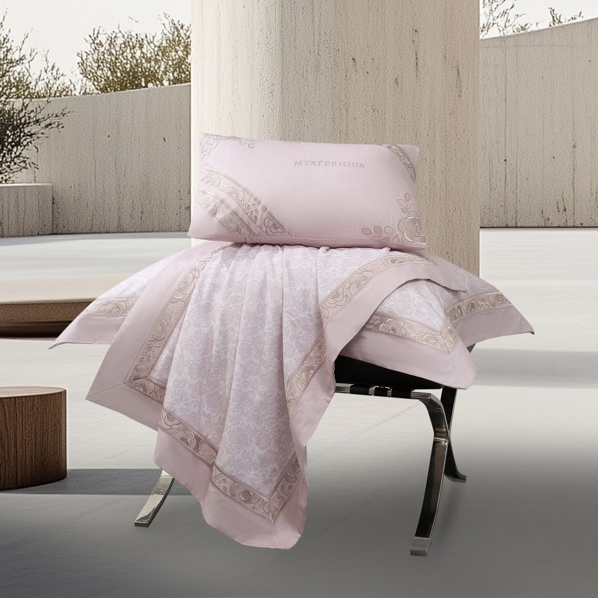 91家纺网 家纺一手货源 找家纺 （总）高大尚婚庆馆 2025新款长绒棉磨毛四件套-玫瑰有约