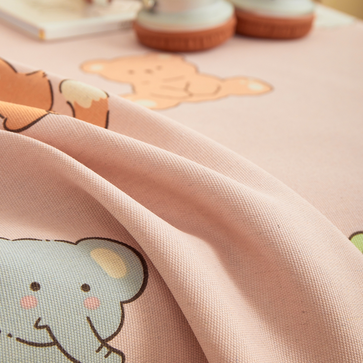 91家纺网 家纺一手货源 找家纺 青泽家纺 2025新款原棉标老粗布系列床单三件套 粉色乐园