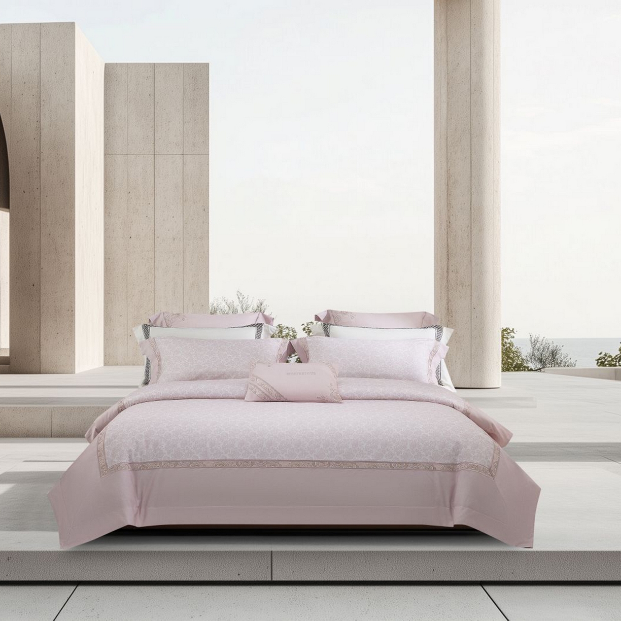 91家纺网 家纺一手货源 找家纺 高大尚婚庆馆 2025新款长绒棉磨毛四件套-玫瑰有约 玫瑰有约-淡雅紫