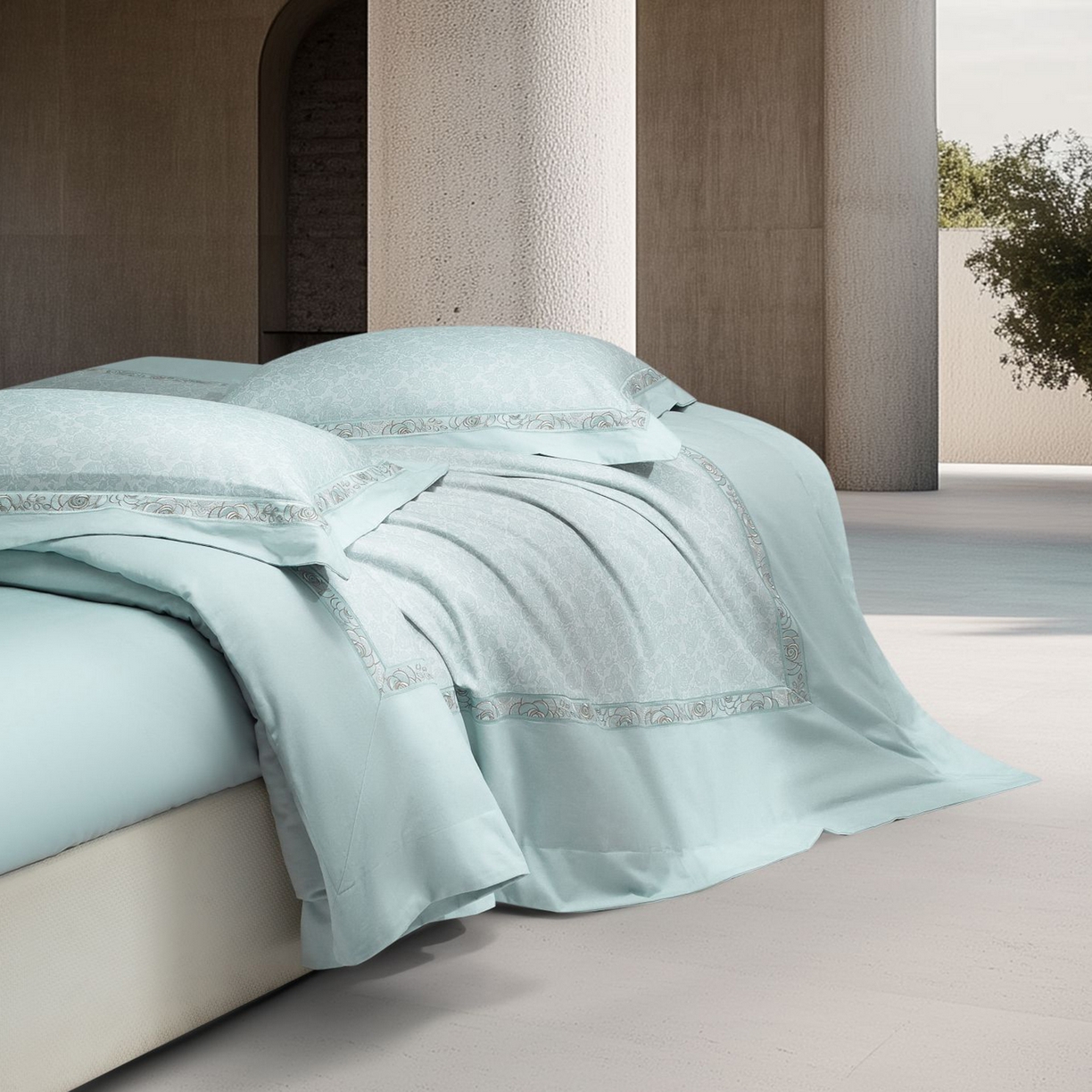 91家纺网 家纺一手货源 找家纺 高大尚婚庆馆 2025新款长绒棉磨毛四件套-玫瑰有约 玫瑰有约-水晶兰