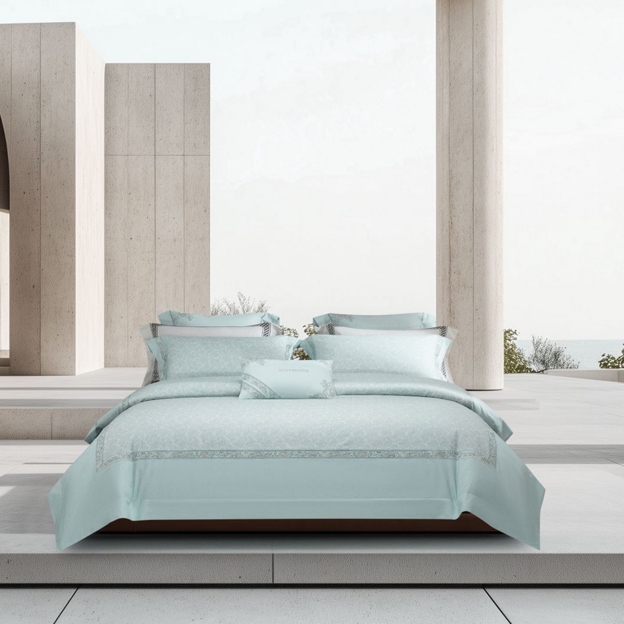 91家纺网 家纺一手货源 找家纺 高大尚婚庆馆 2025新款长绒棉磨毛四件套-玫瑰有约 玫瑰有约-水晶兰