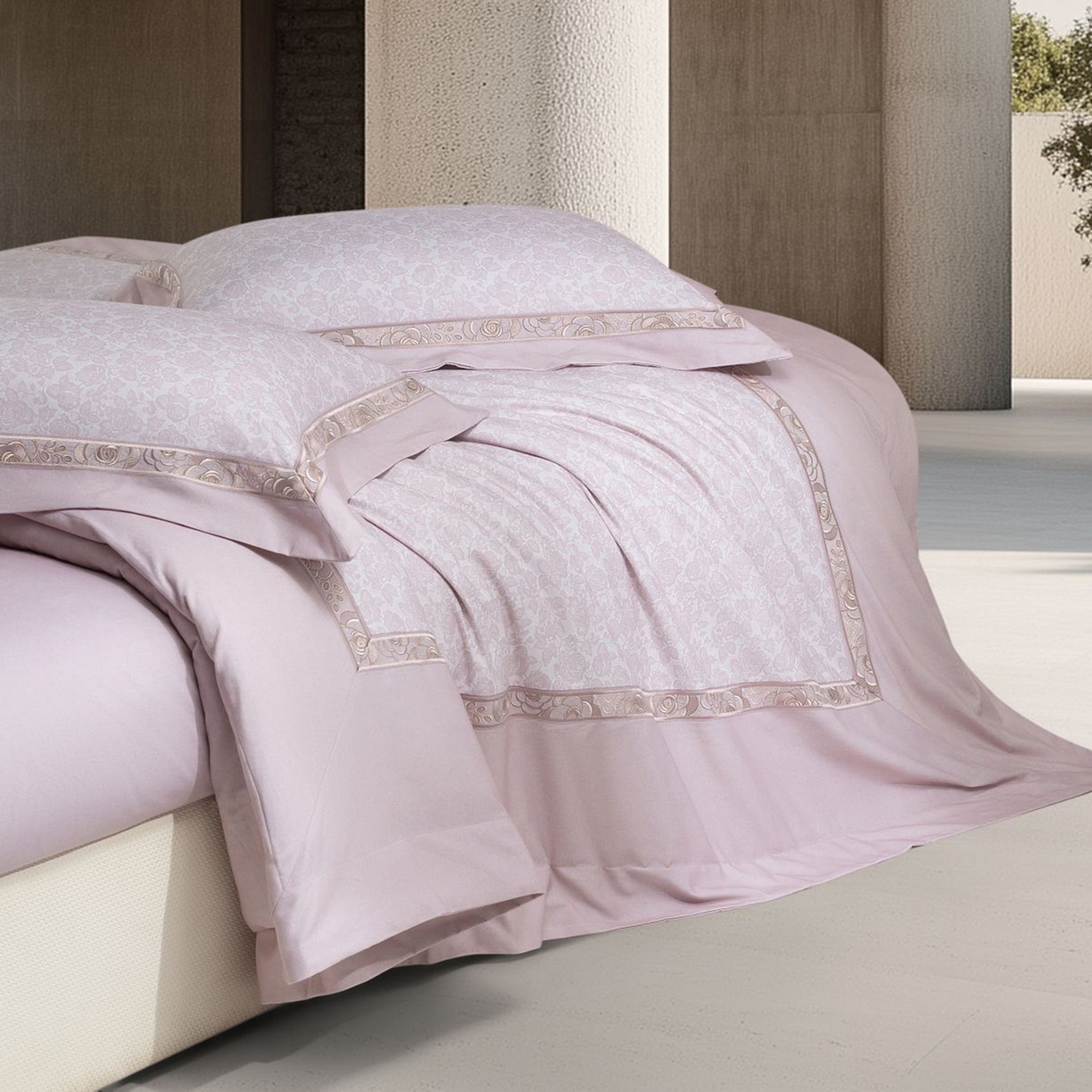 91家纺网 家纺一手货源 找家纺 高大尚婚庆馆 2025新款长绒棉磨毛四件套-玫瑰有约 玫瑰有约-淡雅紫