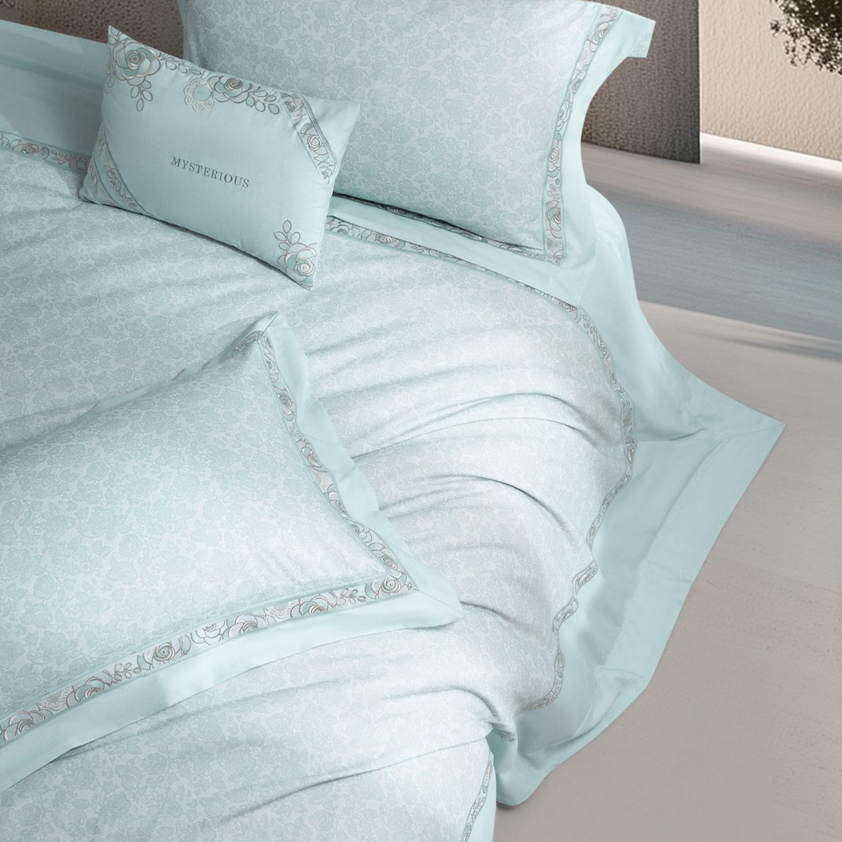 91家纺网 家纺一手货源 找家纺 高大尚婚庆馆 2025新款长绒棉磨毛四件套-玫瑰有约 玫瑰有约-水晶兰