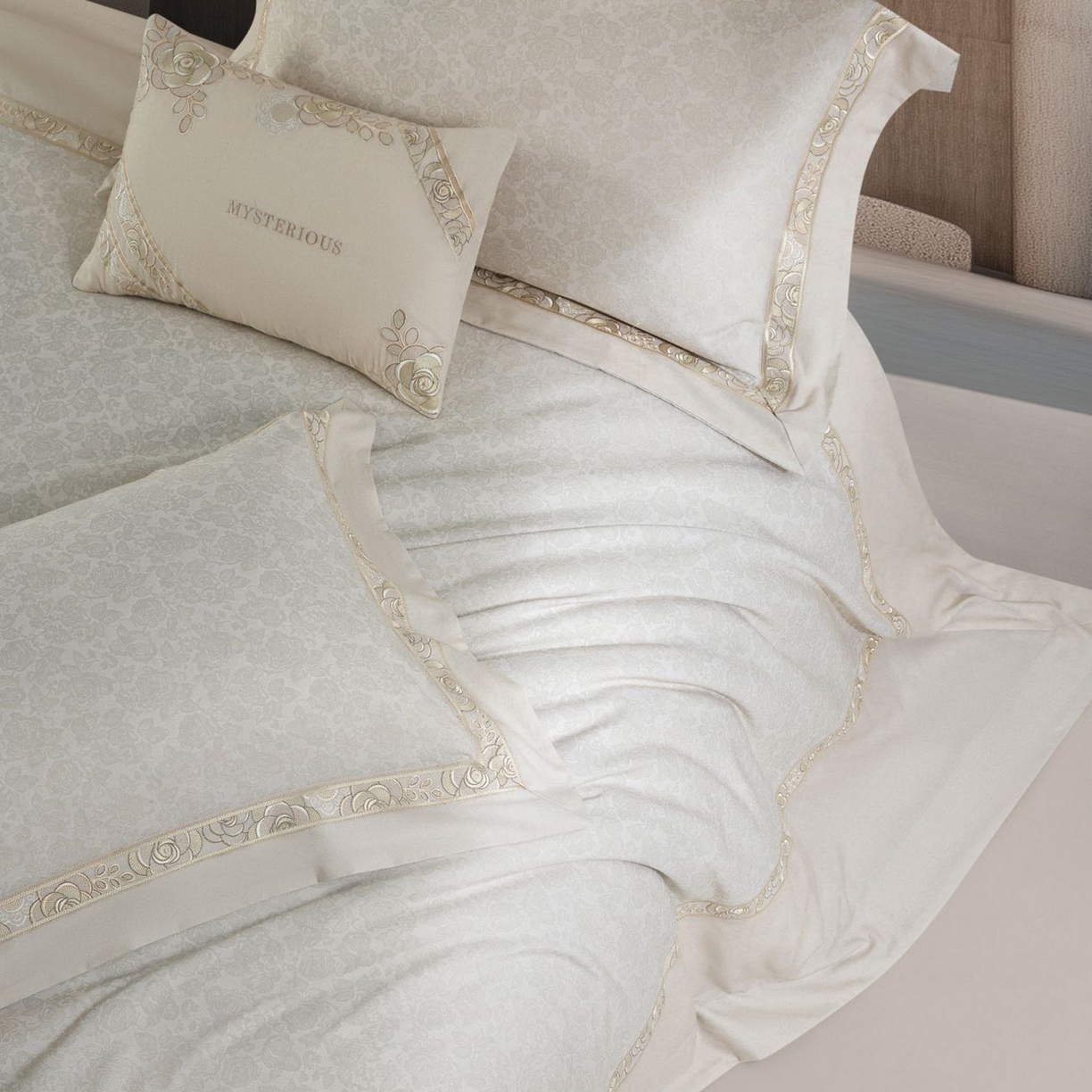 91家纺网 家纺一手货源 找家纺 高大尚婚庆馆 2025新款长绒棉磨毛四件套-玫瑰有约 玫瑰有约-香槟金