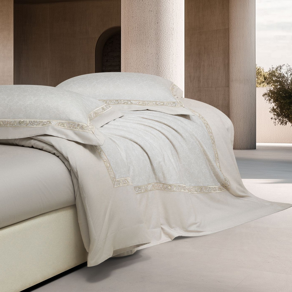 91家纺网 家纺一手货源 找家纺 高大尚婚庆馆 2025新款长绒棉磨毛四件套-玫瑰有约 玫瑰有约-香槟金